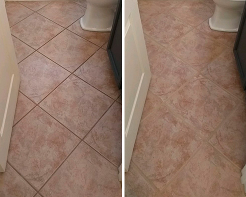 Before and After Picture of a Grout Cleaning Service in Tucson, AZ.