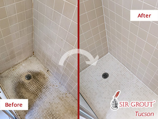 Image of a Shower After a Successful Tile Sealing in Tucson