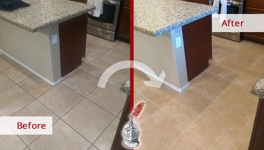 Before and After Picture of a Tile Sealing Service in Marana, AZ