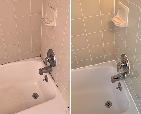 Before and After Our Ceramic Shower Grout Sealing in Sahuarita, AZ