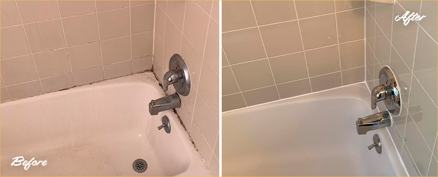 Before and After Our Ceramic Shower Grout Sealing in Sahuarita, AZ