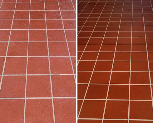 Picture of Floor Before and After Hard Surfaces Restoration Service in Tanque Verde