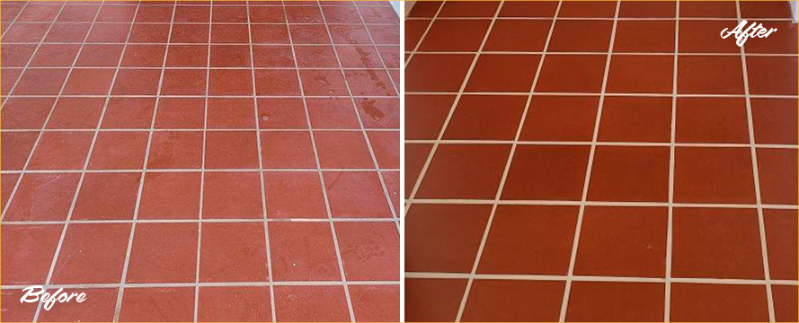 Picture of Floor Before and After Hard Surfaces Restoration Service in Tanque Verde