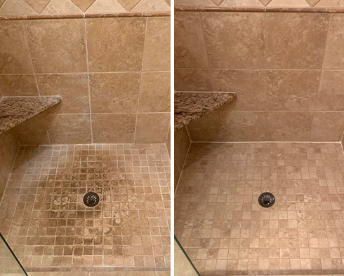 Shower Before and After Grout Sealing in Sahuarita, AZ