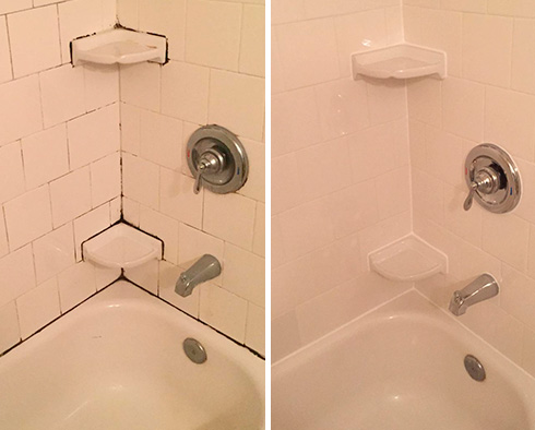 Shower Before and After Our Superb Caulking Services in Oro Valley, AZ