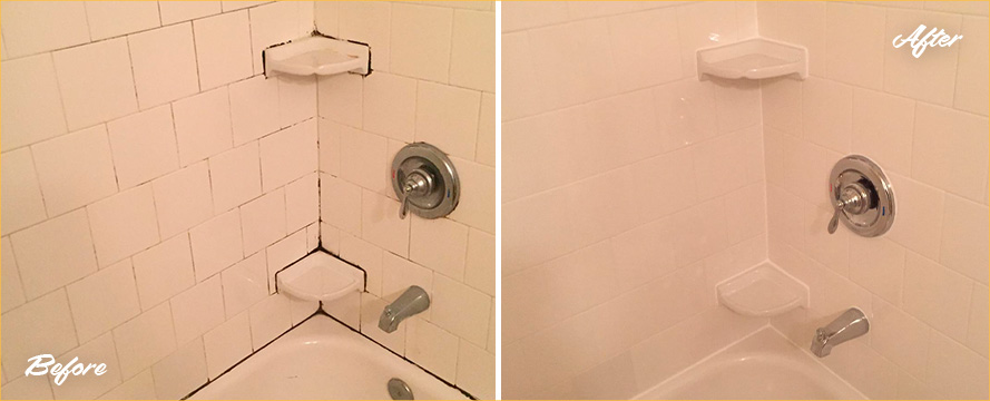 Shower Before and After Our Phenomenal Caulking Services in Oro Valley, AZ