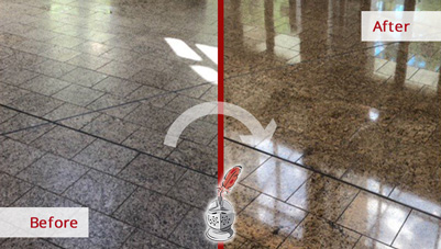 Image of a Tile Surface Before and After a Microguard High Durability Coating Service