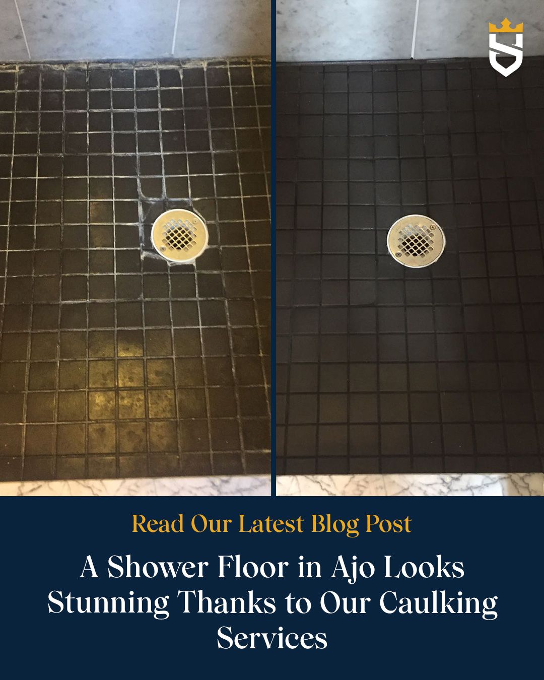 A Shower Floor in Ajo Looks Stunning Thanks to Our Caulking Services